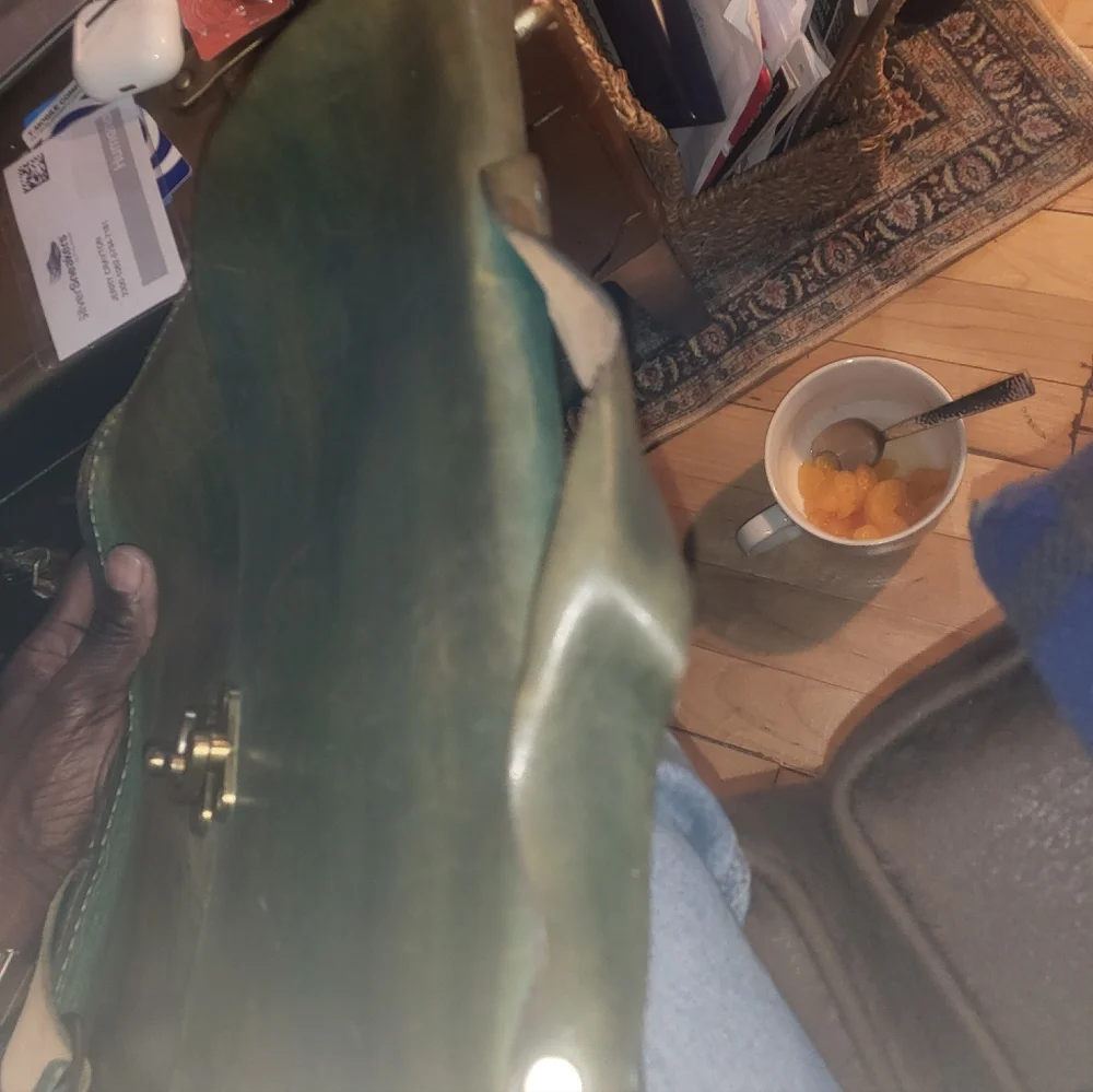 Vintage Green Leather Men's Bag